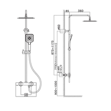 Termostatska baterija sa usponskim tušem QOW TS Bakar, Dostupne boje: Bakar-2