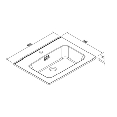 Nature 60 lavabo Mat Black 61x46cm, Dostupne boje: Nature Mat Black, Širina: 61-2