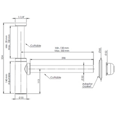 Sifon cilindrični Moon ABS 200/300 Crni-2