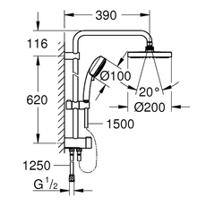 Usponski tuš New Tempesta Cosmo-2