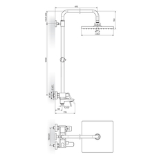 Baterija sa kvadratnim usponskim tušem i izlivom Stolz White, Modeli: Baterija sa kvadratnim usponskim tušem i izlivom-2