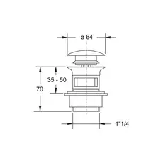 Odlivni ventil-nadsklop 5/4 65mm sa prelivom - Bonomini, Model: Sa prelivom-2