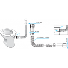 Elastična WC veza 0,5m-2