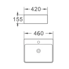 Lavabo Kairo 46x42cm, Širina: 46-2