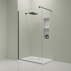 Tuš paravan Semper Walk-in 80cm Black, Boja profila: Mat Crni, Širina: 80-