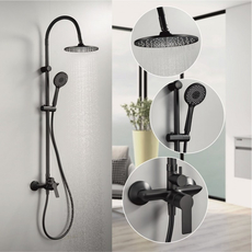 Tuš baterija sa usponskim tušem Alisado Black, Dostupne boje: Crna-2