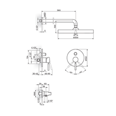Ugradna tuš baterija sa uzidnim i ručnim tušem Gee.O-2