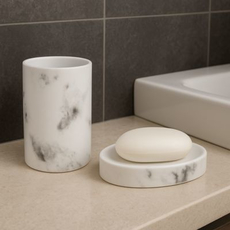 Čaša za četkice Tendance Marble bela-2