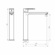 Algo Neo Baterija za lavabo visoka-2