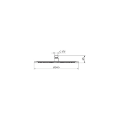 Tuš ruža za usponski tuš 1/2 inox D=300mm-2