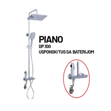 Usponski tuš Piano sa baterijom DP.100 Hrom, Dostupne boje: Hrom-