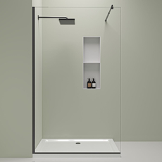 Tuš paravan Semper Walk-in 100cm Black, Boja profila: Mat Crni, Širina: 100-2