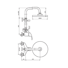 Tuš baterija sa usponskim tušem King, Modeli: Tuš baterija sa okruglim usp. tušem-2