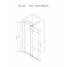 Tuš paravan EX102 DP Walk-in klizni 120cm-2