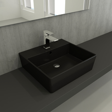 Milano lavabo 50x45cm, mat crni, Dostupne boje: Mat crni-2