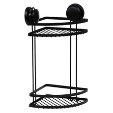 Ugaona polica Tendance – Crna, dvostruka, vakuum-