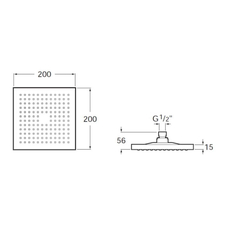 Tuš ruža 200x200mm Rainsense-2