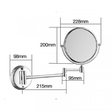 Kozmetičko ogledalo sa nosačem SJ0201, Modeli: Hrom-2