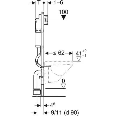 Geberit Duofix ugradni vodokotlić + Delta 01 bela tipka SET-4