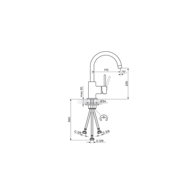 Baterija za sudoperu Zerro 3 cevi, Modeli: Za sudoperu (3 creva)-2