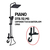 Usponski tuš Piano sa baterijom DP.100 Black, Dostupne boje: Black-