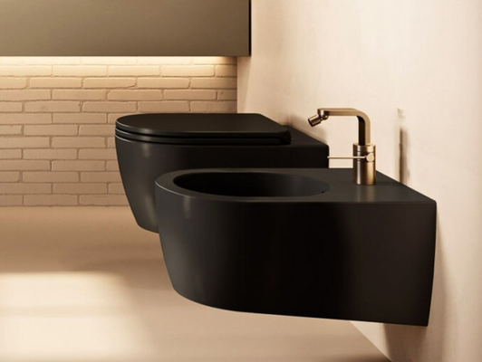 Crni lavabo i WC šolja