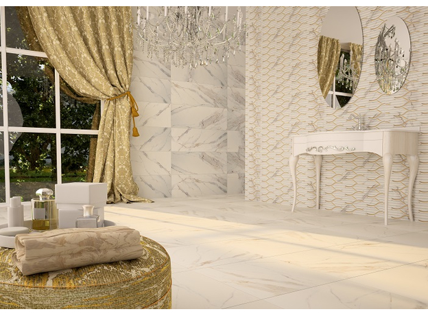 Antique Carrara Glossy 61x61cm, Dostupne boje: Glossy (podna), Dimenzija: 61x61-2