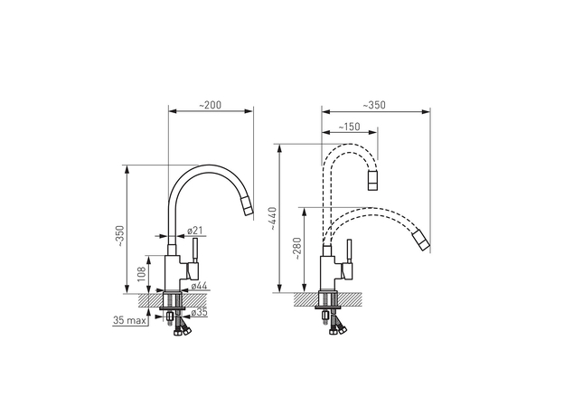Baterija za sudoperu Zumba Flexy crna, Dostupne boje: Crna-4