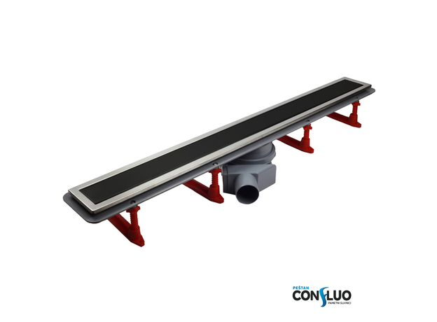 Tuš kanalica Confluo Premium Line 65cm crno staklo-