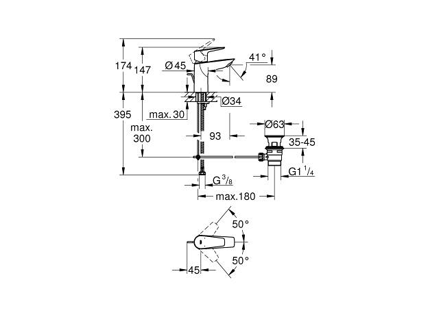 Baterija za lavabo sa podsklopom BauEdge New, Modeli: Za lavabo-4