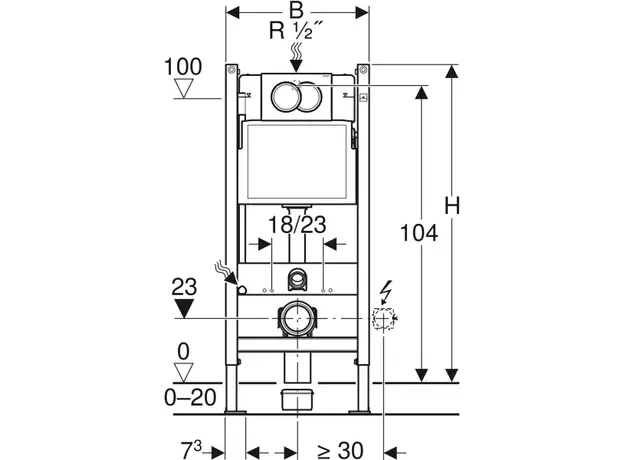 Geberit Duofix ugradni vodokotlić + Delta 01 bela tipka SET-3
