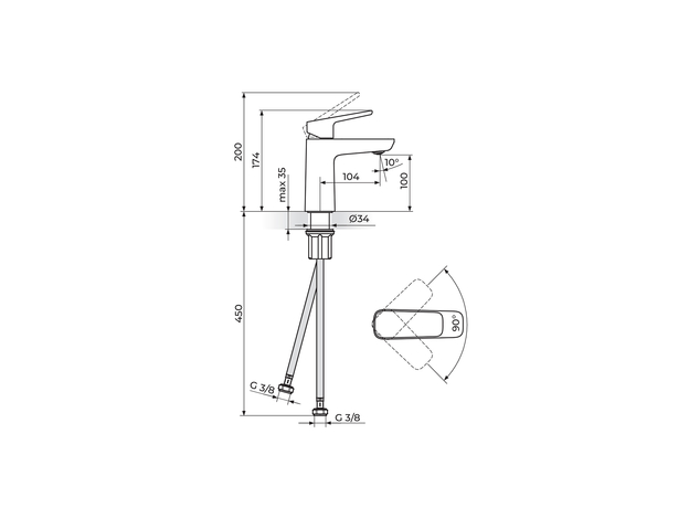 Baterija za lavabo Stolz White, Modeli: Za lavabo-2