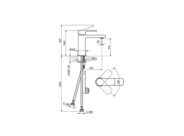 Baterija za lavabo S2 Gold, Modeli: Za lavabo-2