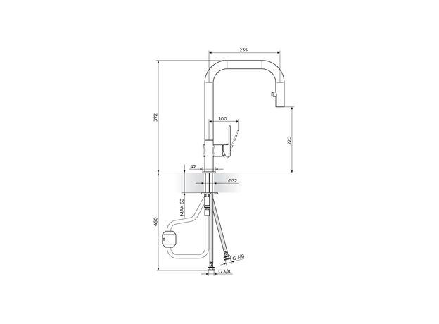 Baterija za sudoperu S2 sa izvlačnim tušem, Modeli: Za sudoperu (sa izvlačnim tušem)-2