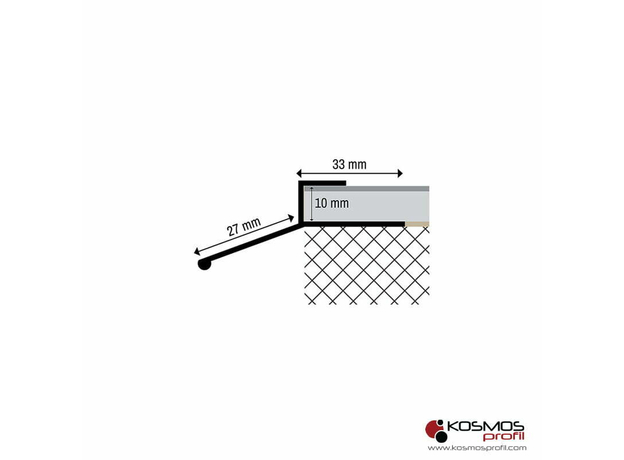 Lajsna balkonska okapnica AO-10D 3m/10mm srebro-mat-2