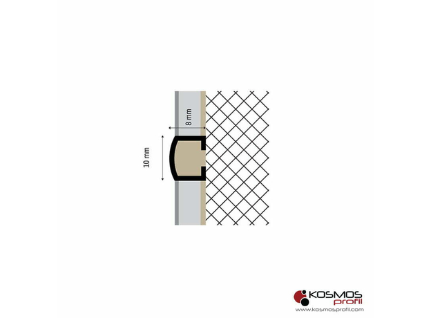 Lajsna bordura profil U-32 2,7m/8mm srebro-mat-2