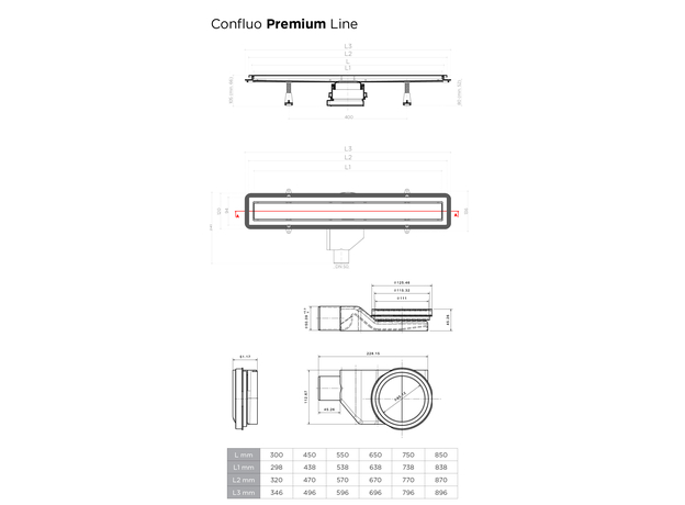 Tuš kanalica Confluo Premium Line 65cm crno staklo-8