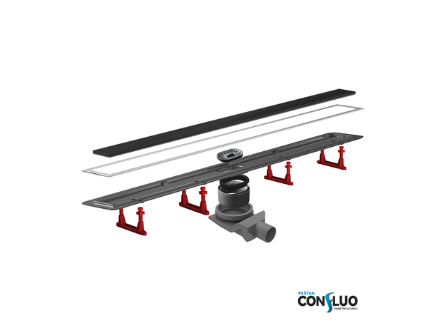 Tuš kanalica Confluo Premium Line 75cm crno staklo-