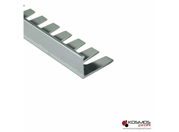 Lajsna L-profil češalj PTANEL-12 2,7m/12mm srebro-sjaj-