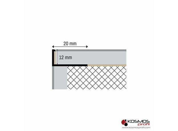 Lajsna L-profil PTANEL-12 2,7m/12mm srebro-mat, Dostupne boje: Srebro-mat, Debljina: 12, Dužina: 270-2