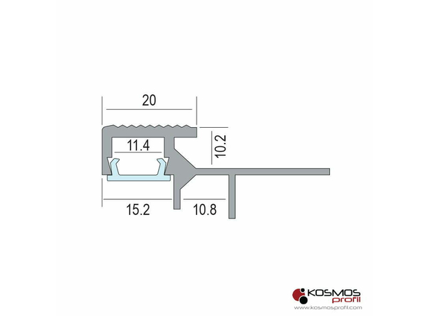 Lajsna LED profil T-4058-10 2m/10mm srebro-mat-3