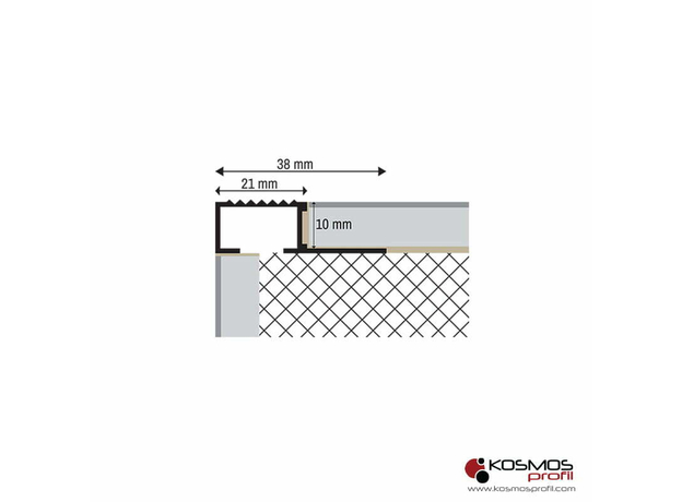 Lajsna profil za stepenice 4058 2,7m/10mm srebro-mat-2