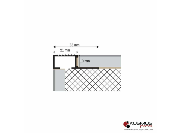 Lajsna profil za stepenice 4058 2,7m/10mm zlato-mat-2
