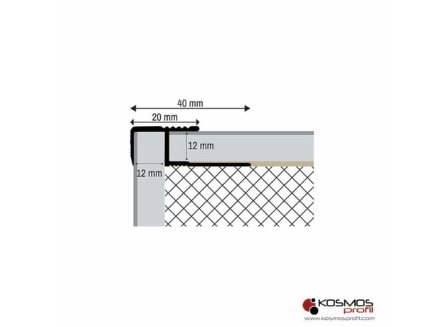 Lajsna profil za stepenice i laminat PFA-12 3m/12mm srebro-mat, Dostupne boje: Srebro-mat, Debljina: 12, Dužina: 300-2
