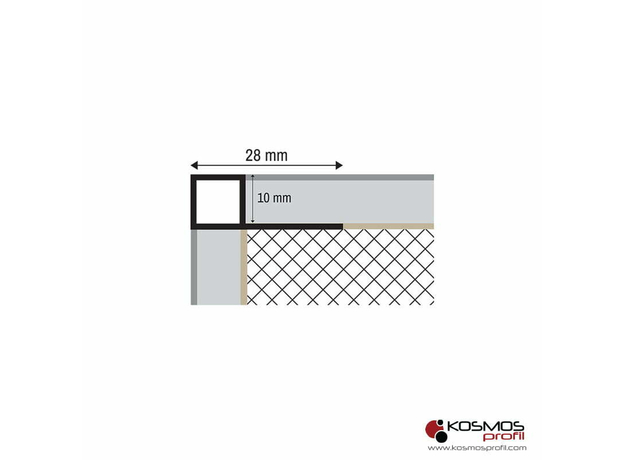Lajsna ugaona KVADA 10 2,7m/10mm srebro-sjaj-2