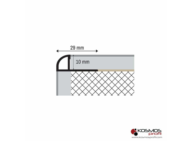 Lajsna ugaona PJE-10 2,7m/10mm argento, Dostupne boje: Argento, Debljina: 10, Dužina: 270-2