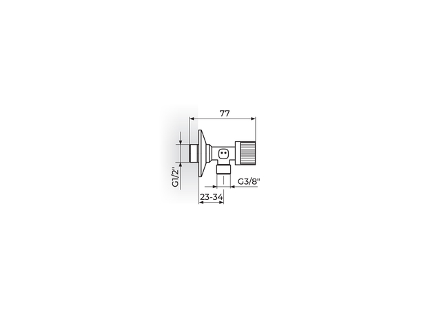 Ek-ventil ugaoni 1/2–3/8 kugla – Rosan-2