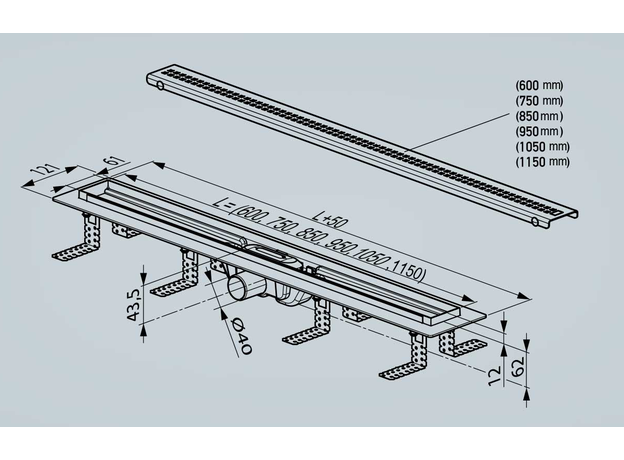 Tuš kanalica BBSPlastik 105cm-2
