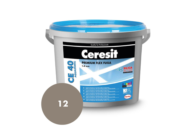 Fug masa Ceresit CE 40 Cemento-siva (12) 2kg, Boja: Cemento-siva-