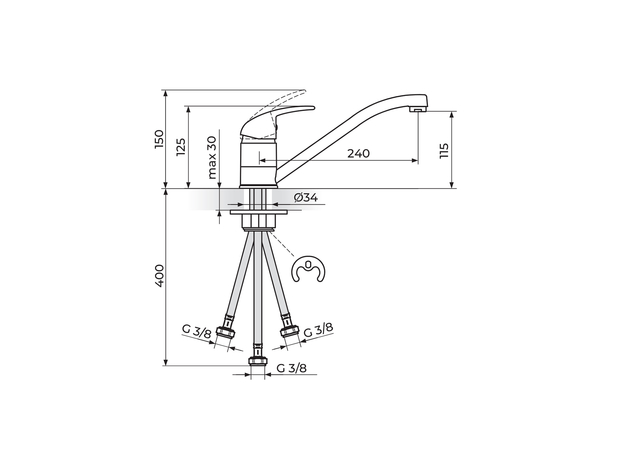 Baterija za sudoperu 3 creva King, Modeli: Za sudoperu (3 creva)-2